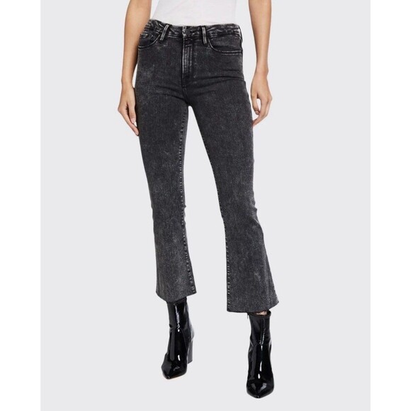 Frame Denim Denim - Frame Le Crop Mini Boot High-Rise Women's Sz 30 Black Charcoal Wash Stretch Jean